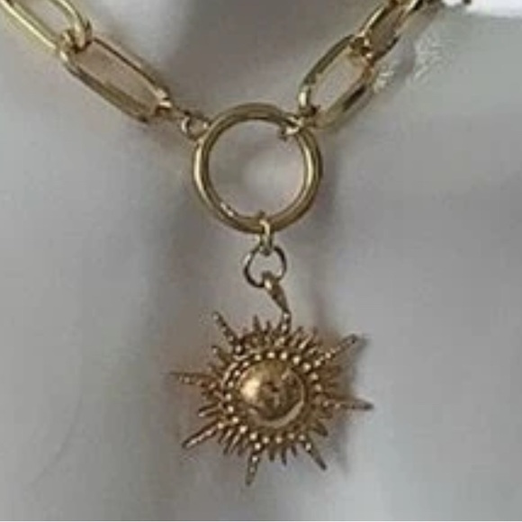 Gold Sun Pendant Necklace - Picture 1 of 3